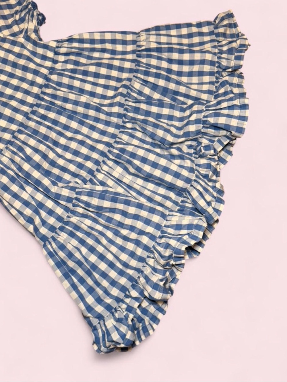 Hanna Andersson Dutch Blue Gingham Tiered Dress Bloomers Set 3T Cotton Heirloom - Picture 4 of 9